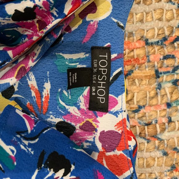 Blue Floral Off the Shoulder Wrap Dress - Topshop - Picture 7 of 7